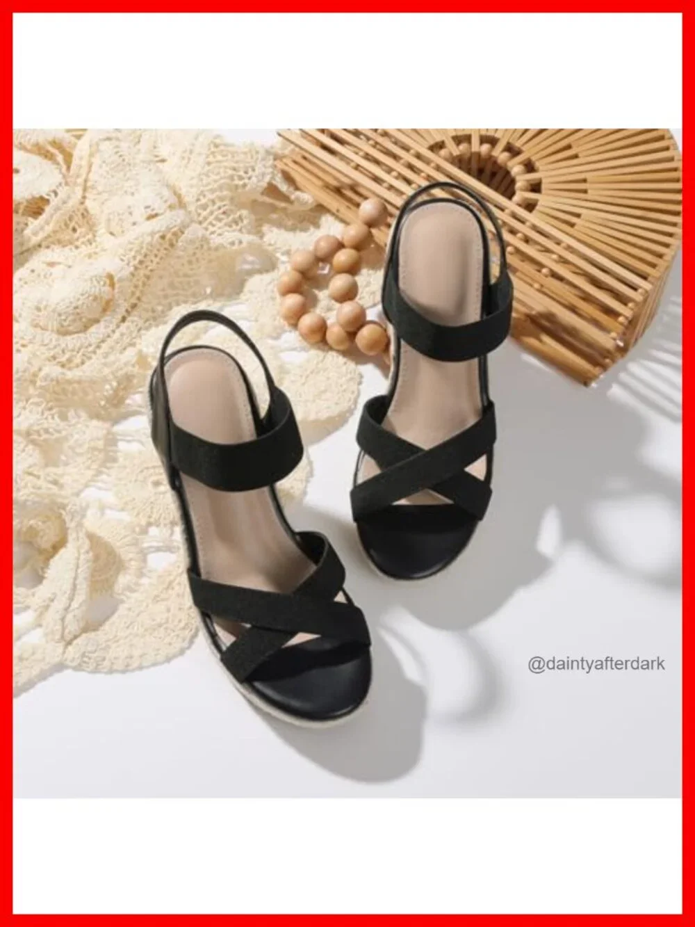 Open Toe Espadrille Wedge Sandals for Women - Platform Slip On Summer Shoes